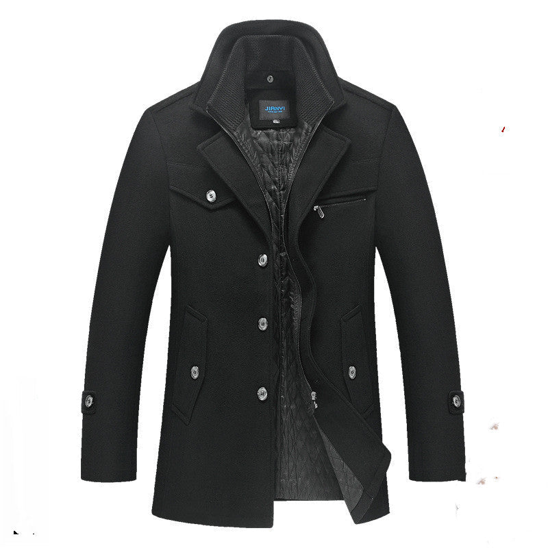 Warm Waterproof Men's Winter Coat with Double Zipper - VogeLuxe