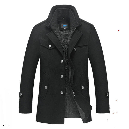 Warm Waterproof Men's Winter Coat with Double Zipper - VogeLuxe