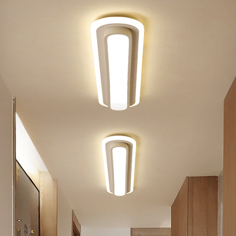 Sleek LED Overhead Light with Glass Shade
