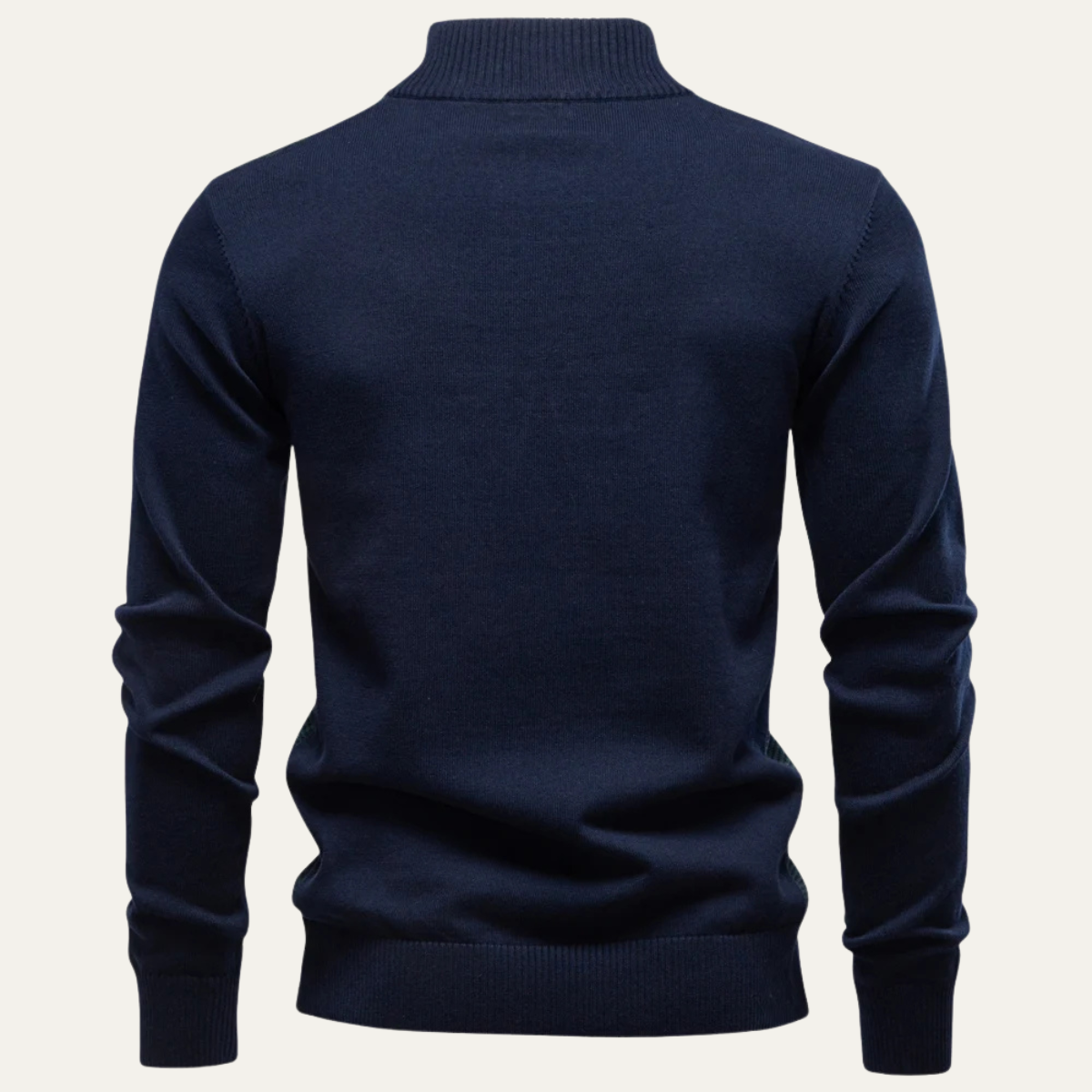 VogeLuxe | Men’s Textured Rib Quarter Zip Stand Collar Sweater