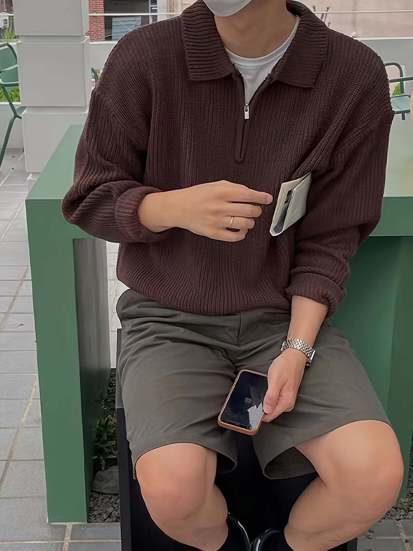 Cozy Quarter Zip Men's Winter Sweater