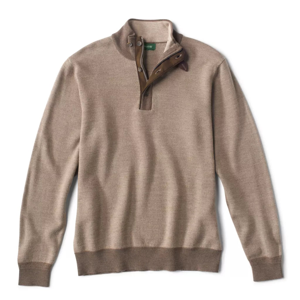 Men's Classic Button Crew Neck Sweater for Winter