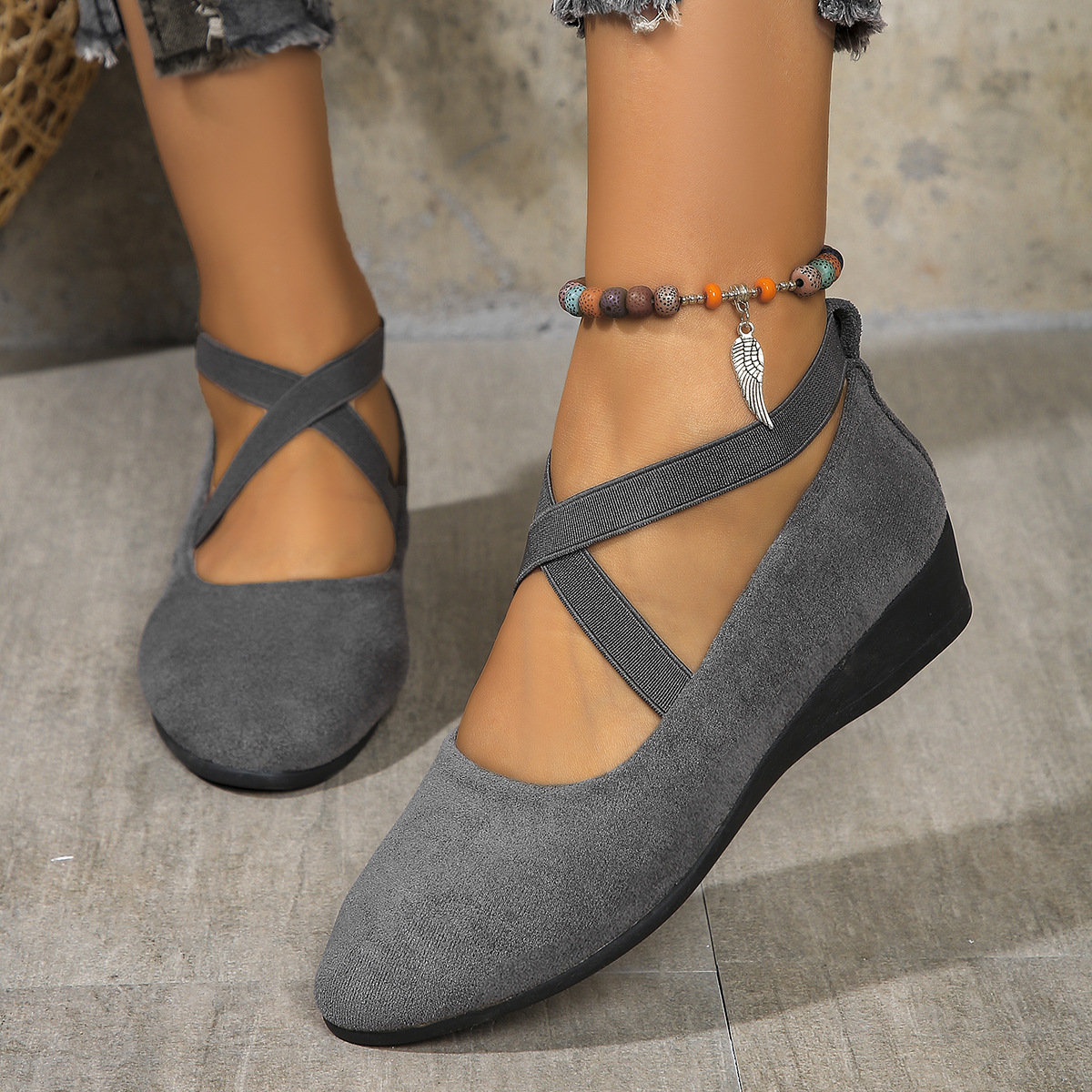Melinda | Fashionable Slip On Wedge Sandals