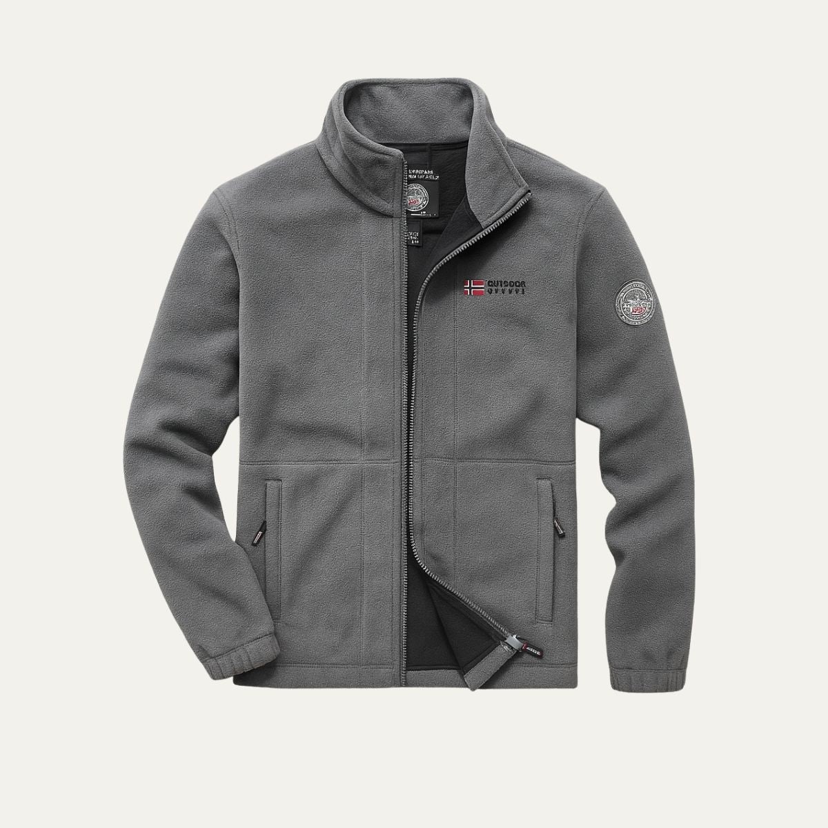 VogeLuxe | Men’s Textured Fleece High Collar Zip Jacket