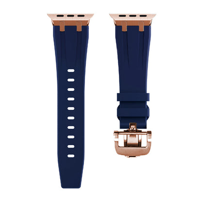 Durable Silicone Watch Strap With Secure Buckle And Metal Fittings