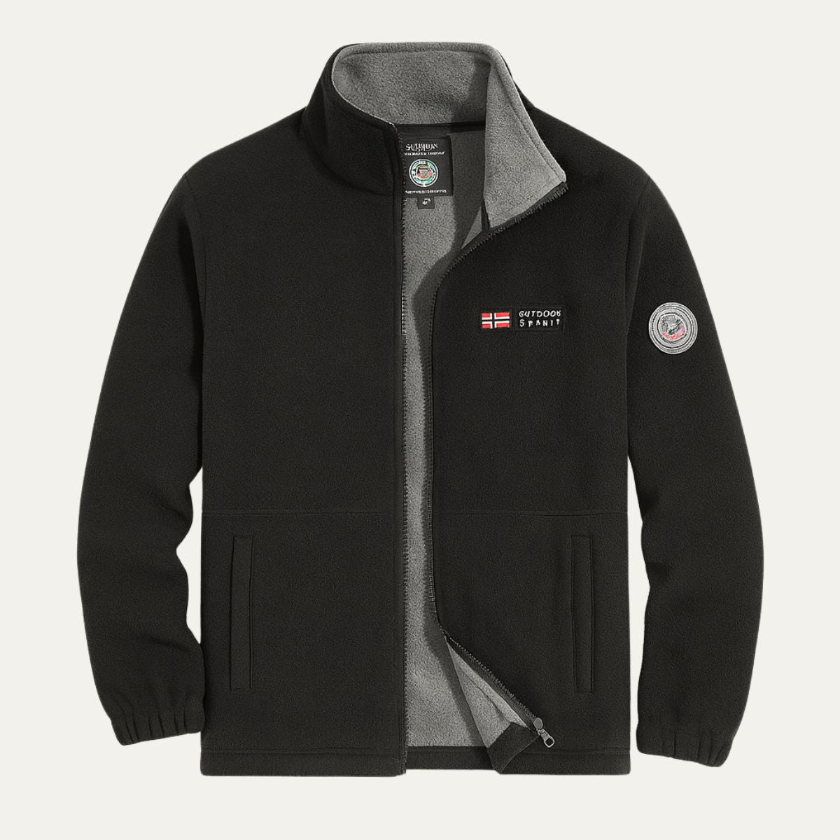 VogeLuxe | Men’s Textured Fleece High Collar Zip Jacket