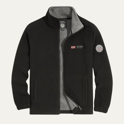 VogeLuxe | Men’s Textured Fleece High Collar Zip Jacket