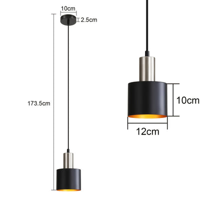 Edgy Metal Pendant Lighting | Black Gold Ceiling Lamp