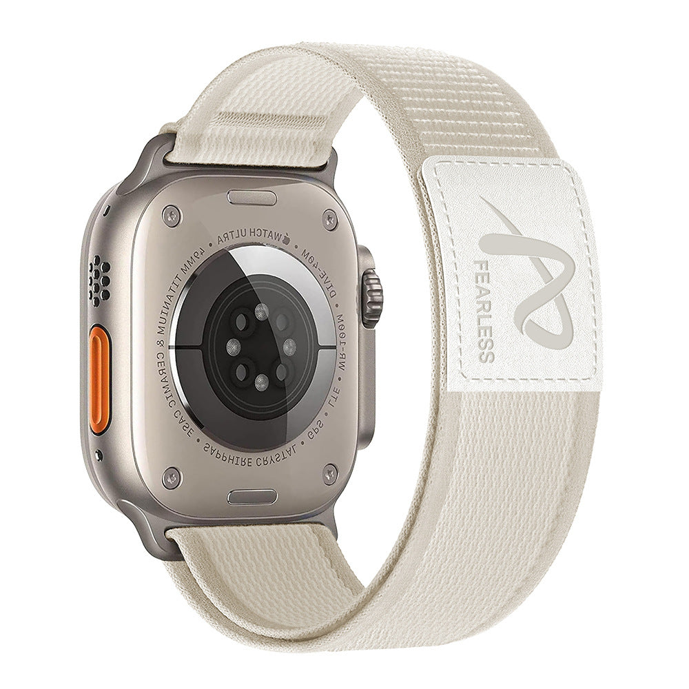 Durable Nylon Band with Leather Patch for Apple Watch