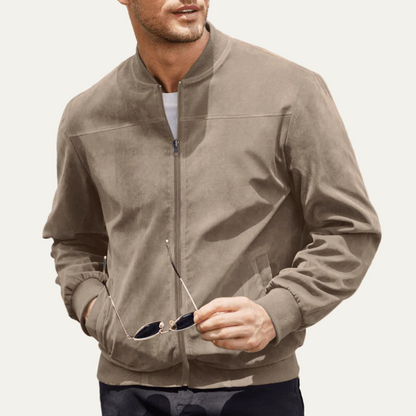 VogeLuxe | Men’s Suede Look Bomber Jacket
