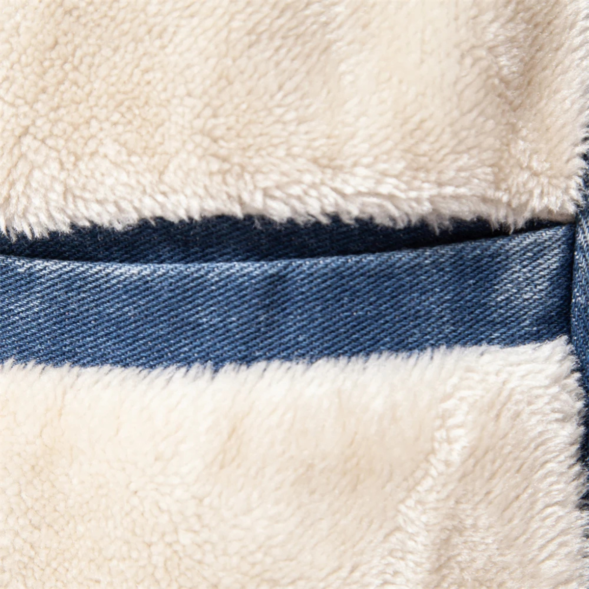 VogeLuxe | Men’s Washed Denim Bomber Jacket with Faux Fur Collar