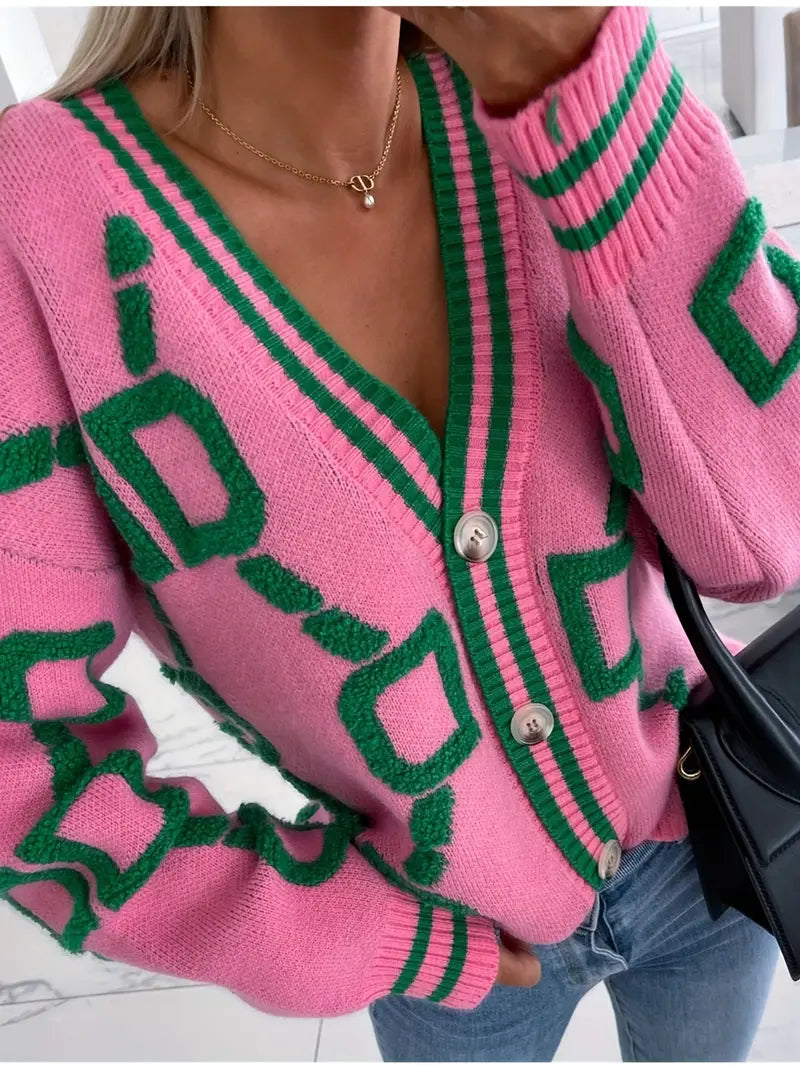 Ladies' Open Front V-Neck Sweater Cardigan - VogeLuxe