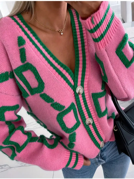 Ladies' Open Front V-Neck Sweater Cardigan - VogeLuxe