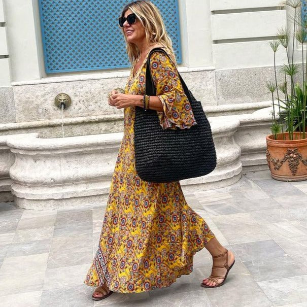 Comfy Women's Long Sleeve Sundress for Everyday Wear - BritishElegance