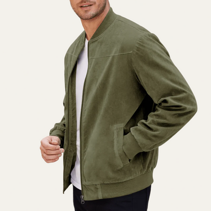 VogeLuxe | Men’s Suede Look Bomber Jacket