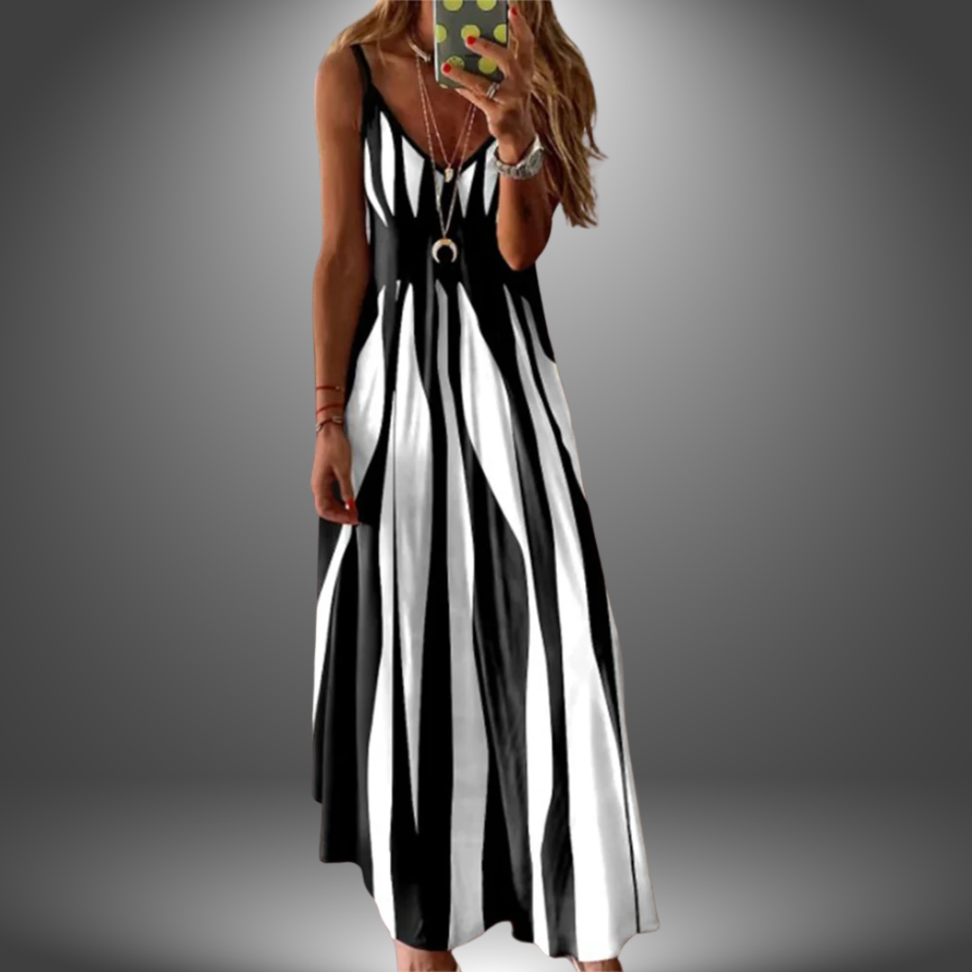 Chic Vertical Stripe Sundress for Women