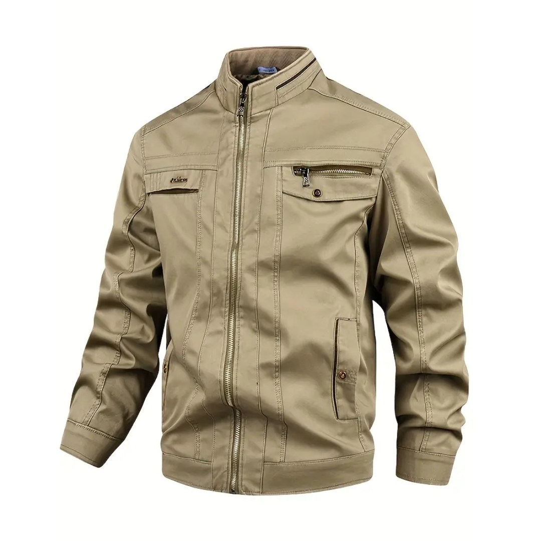 VogeLuxe | Men’s Utility Zip Front Multi Pocket Jacket