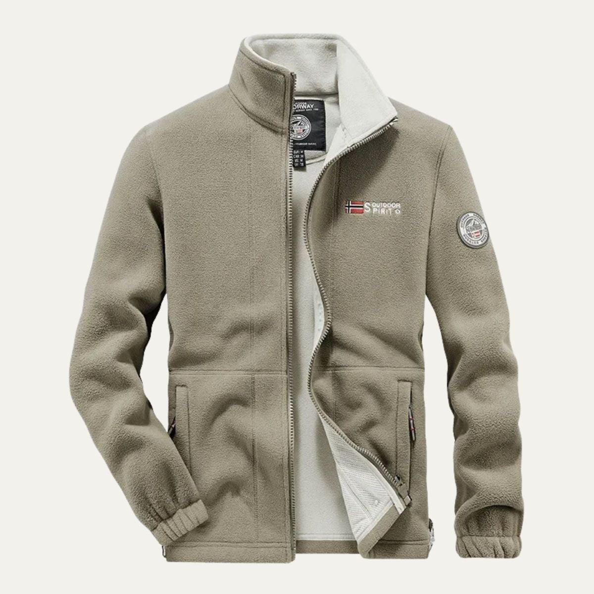 VogeLuxe | Men’s Textured Fleece High Collar Zip Jacket