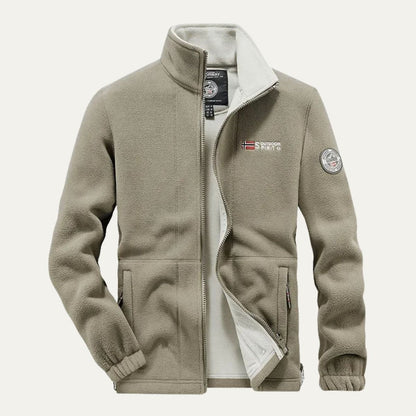 VogeLuxe | Men’s Textured Fleece High Collar Zip Jacket