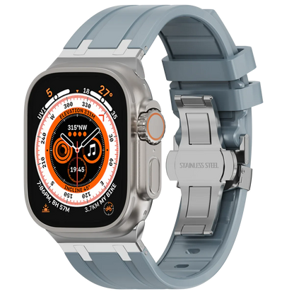 Soft Silicone Apple Watch Band With Metal Clasp
