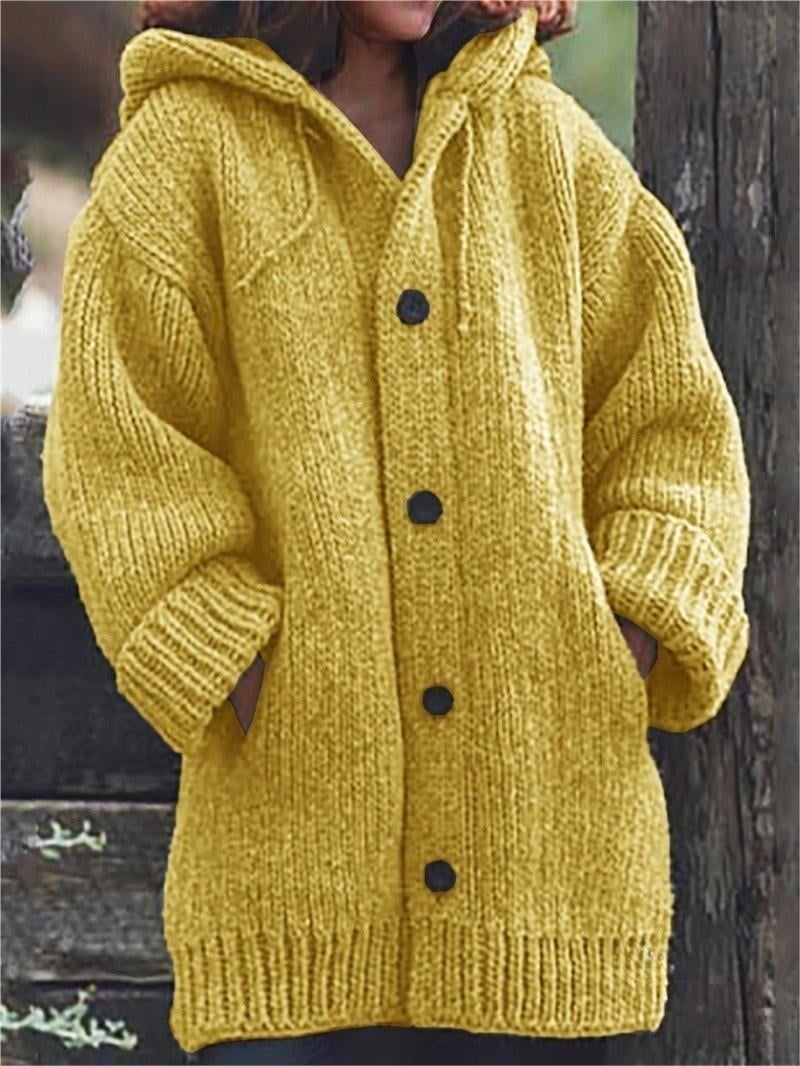 Cozy Women's Oversized Hooded Sweater Cardigan - VogeLuxe