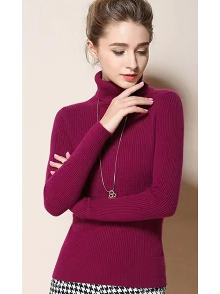 Cozy Women's Soft Knit Winter Turtleneck Sweater