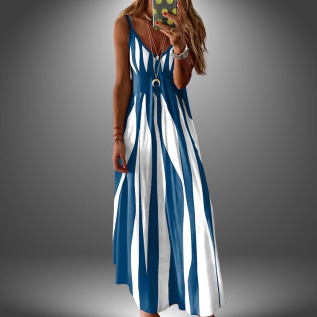 Chic Vertical Stripe Sundress for Women - VogeLuxe