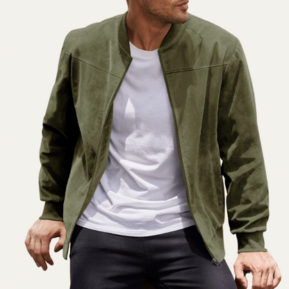 VogeLuxe | Men’s Suede Look Bomber Jacket