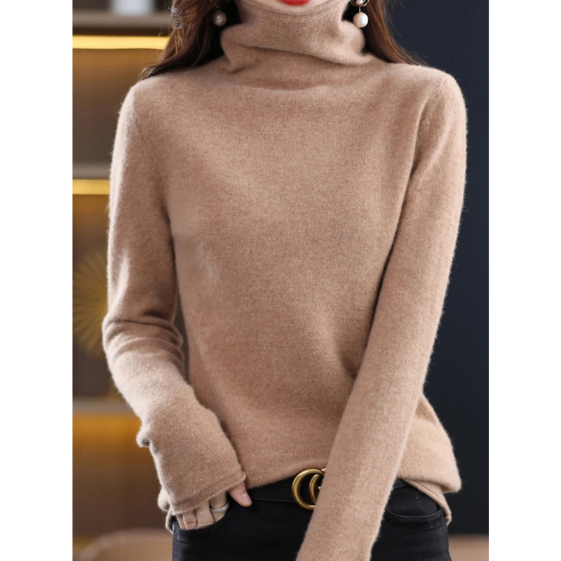 Soft Women's Winter Crew Neck Wool Sweater
