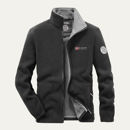 VogeLuxe | Men’s Textured Fleece High Collar Zip Jacket