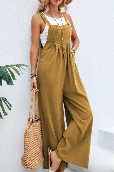 Relaxed Fit Linen Jumpsuit for Women