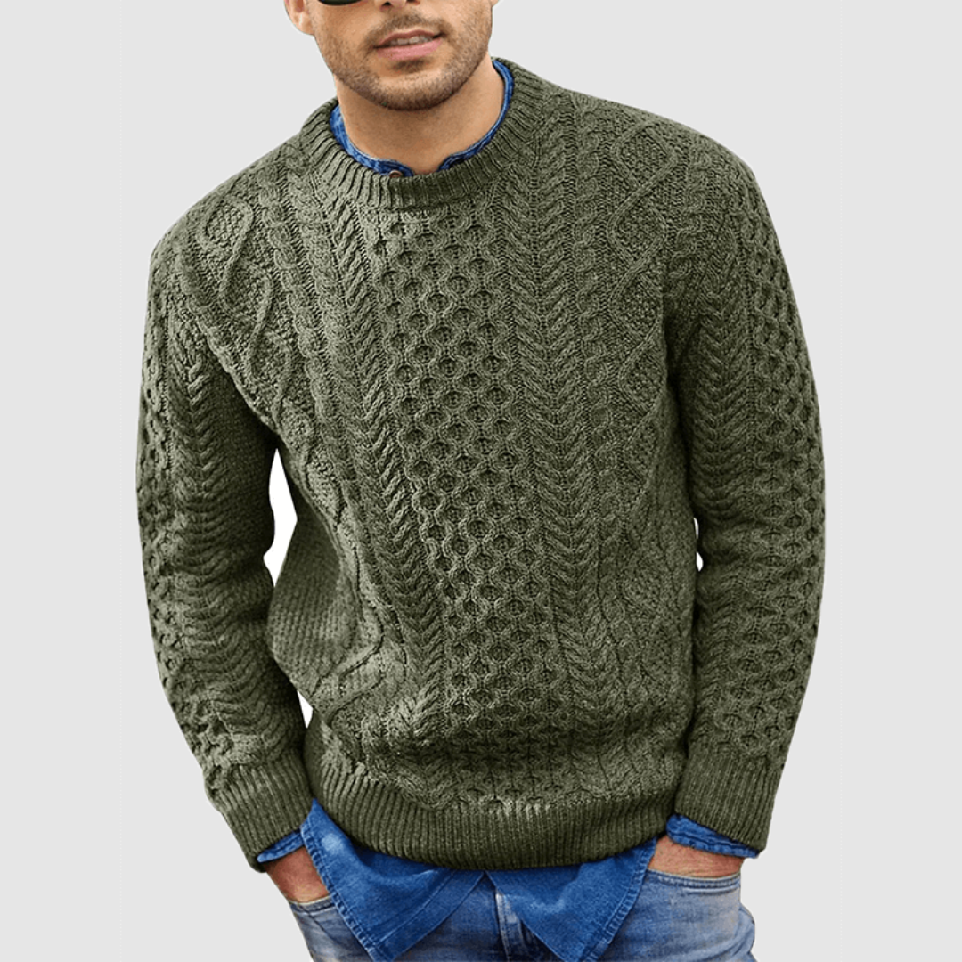 VogeLuxe | Men’s Warm Cable Knit Sweater