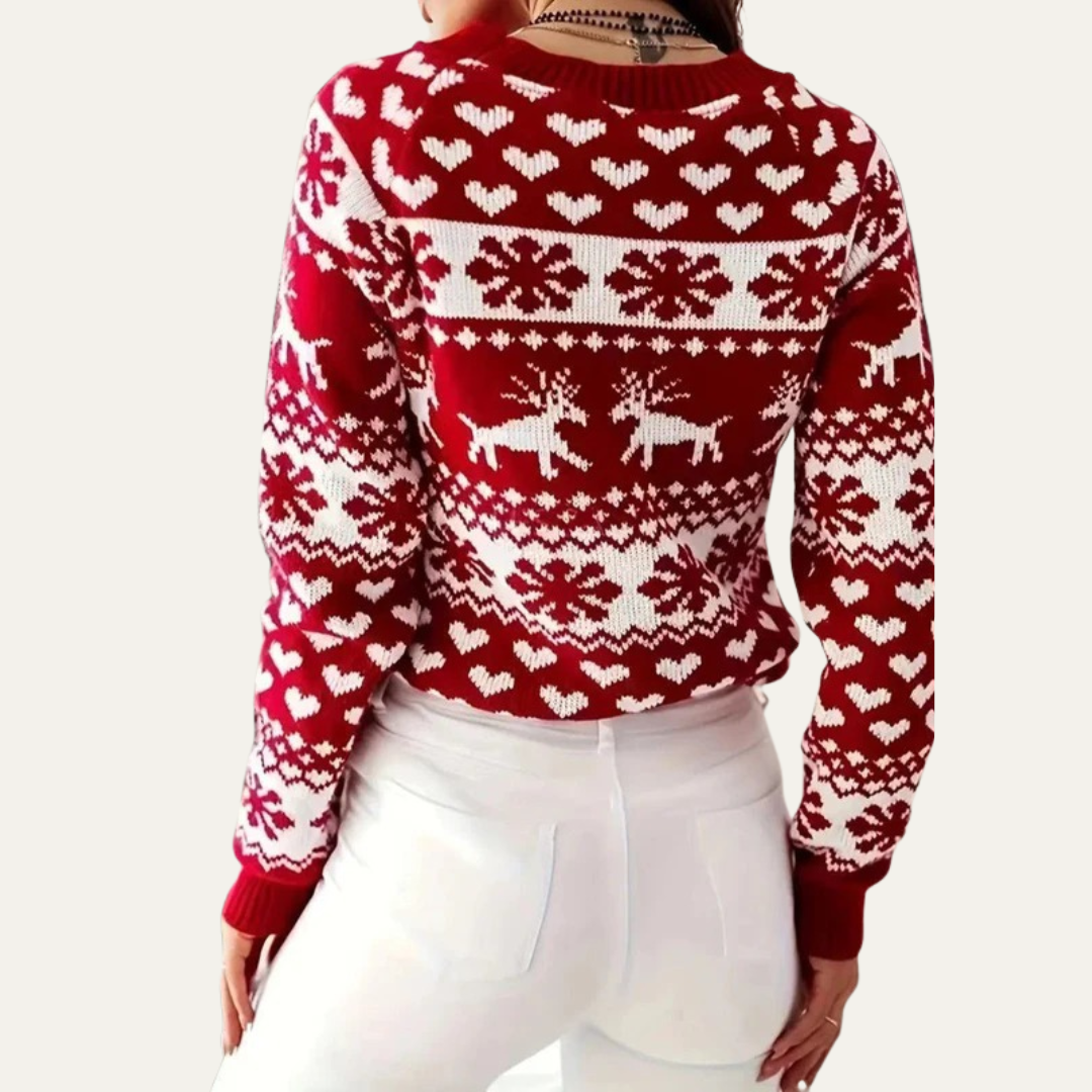 VogeLuxe | Women’s Festive Fair Isle Knit Sweater