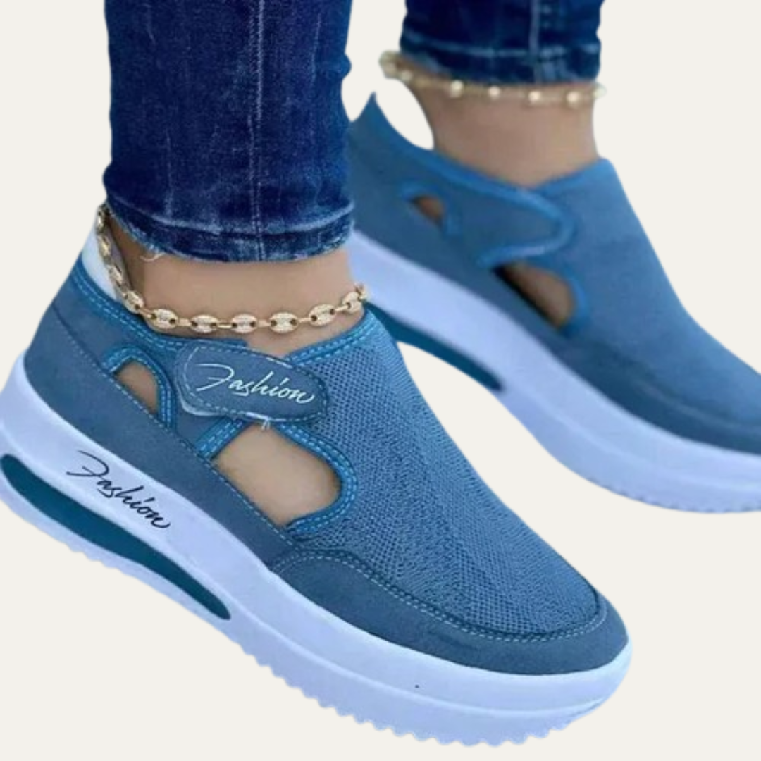 VogeLuxe | Women’s Mesh Knit Low Top Wedge Sneakers with Air Cushion Sole