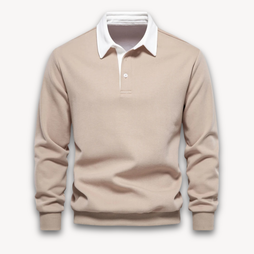 VogeLuxe | Men’s Classic Contrast Collar Rugby Shirt