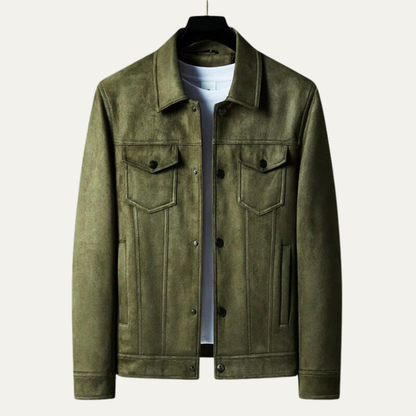 VogeLuxe | Men’s Suede Look Classic Trucker Jacket