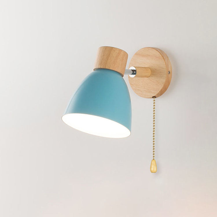 Rustic Wooden Iron Wall Lamp