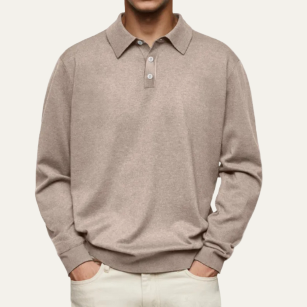 VogeLuxe | Men’s Refined Knit Polo Sweater
