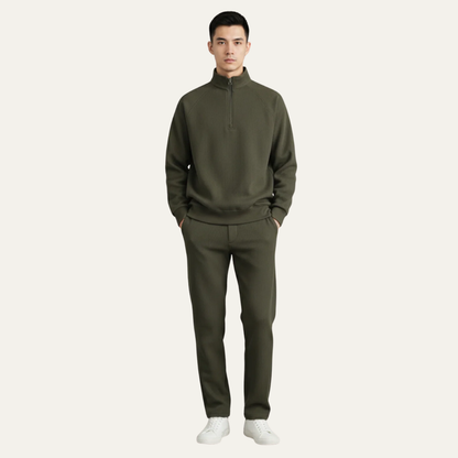 VogeLuxe | Men’s Soft Fleece Quarter Zip Sweater