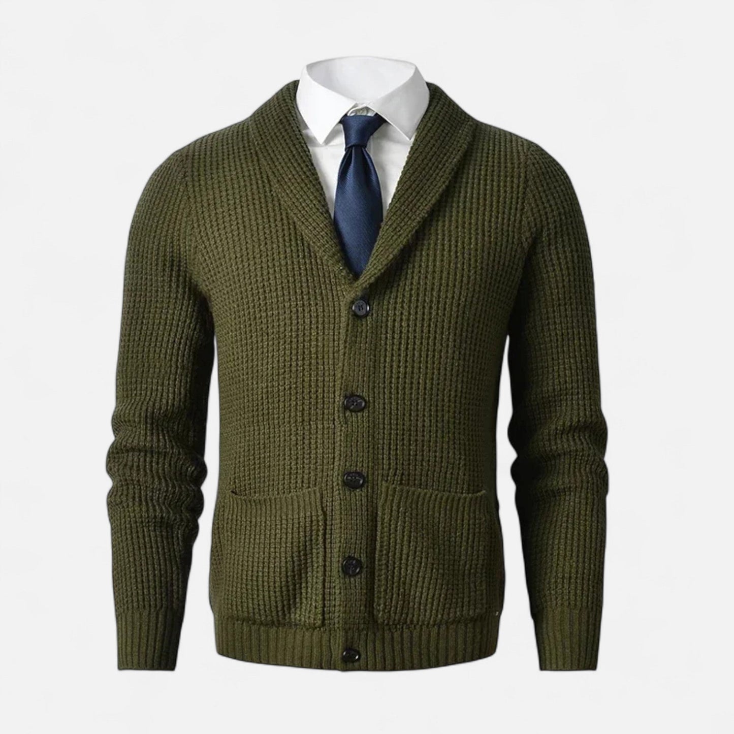 Men's Smart Wool Cardigan - Slim Fit Classic Design