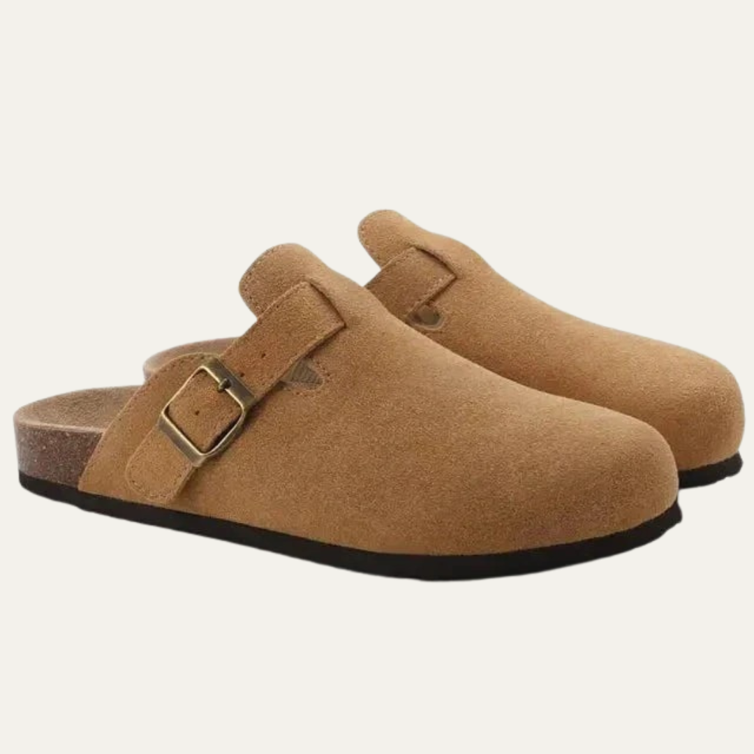 VogeLuxe | Men’s Buckled Cork Footbed Mule Clogs