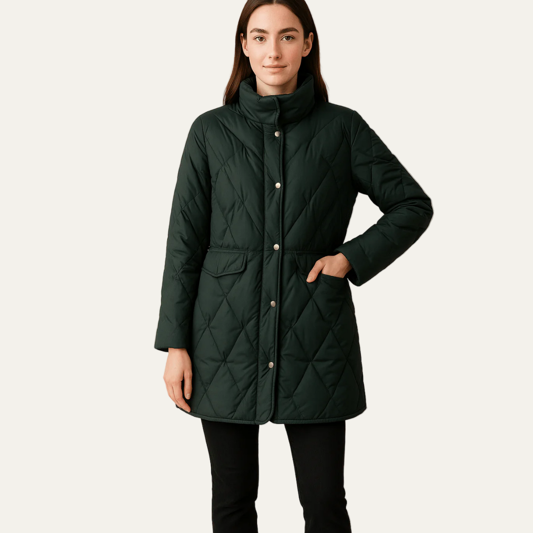 VogeLuxe | Women’s Diamond Quilted Jacket with Buttons