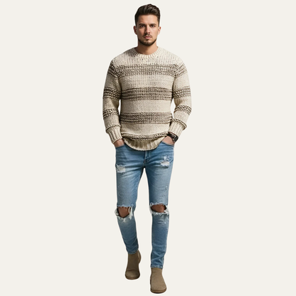 VogeLuxe | Men’s Chunky Striped Knit Sweater