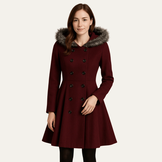 VogeLuxe | Women’s Fit and Flare Double-Breasted Coat