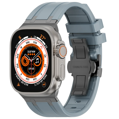 Soft Silicone Apple Watch Band With Metal Clasp