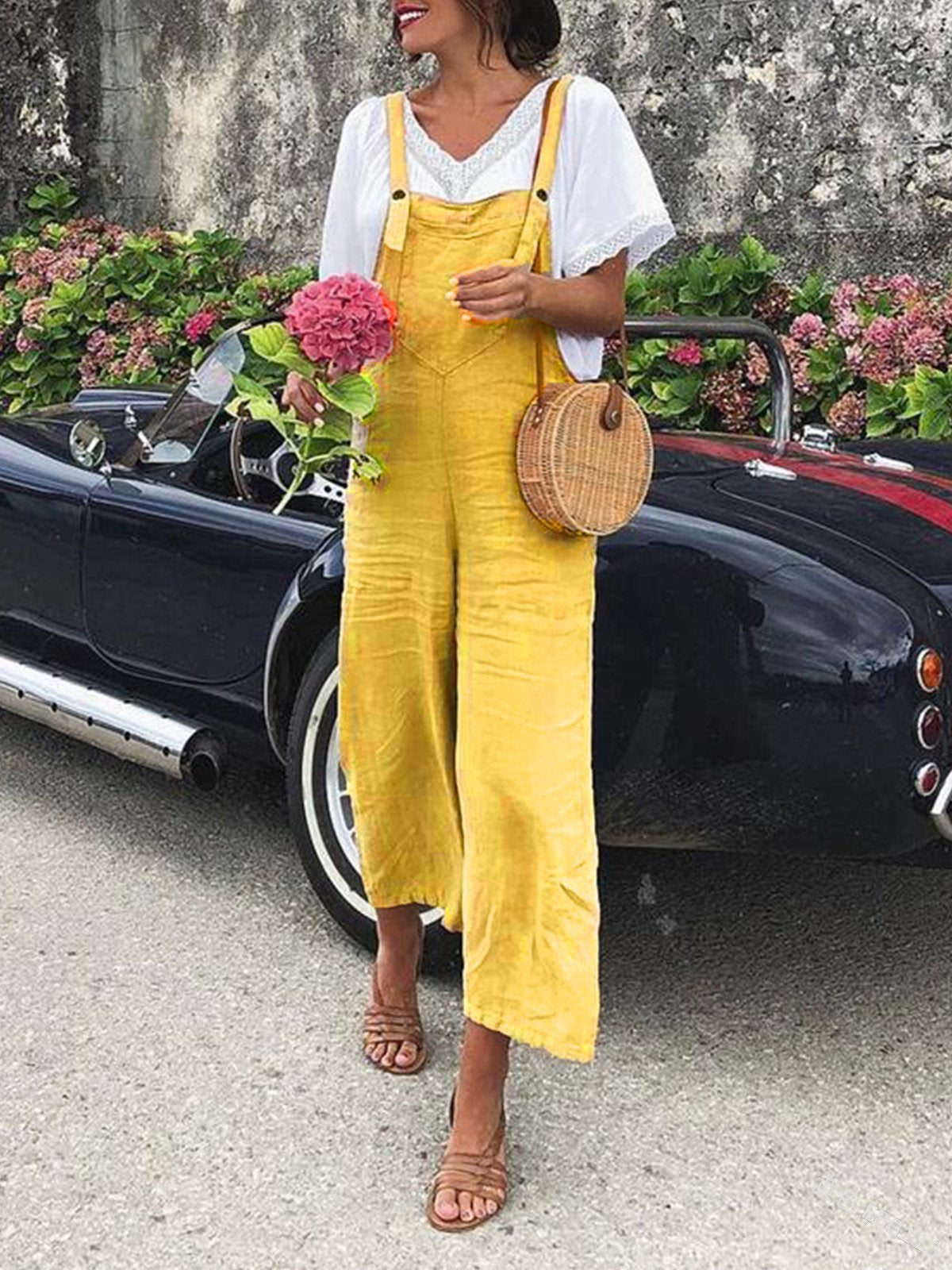 Loose Fit Summer Denim Romper for Women