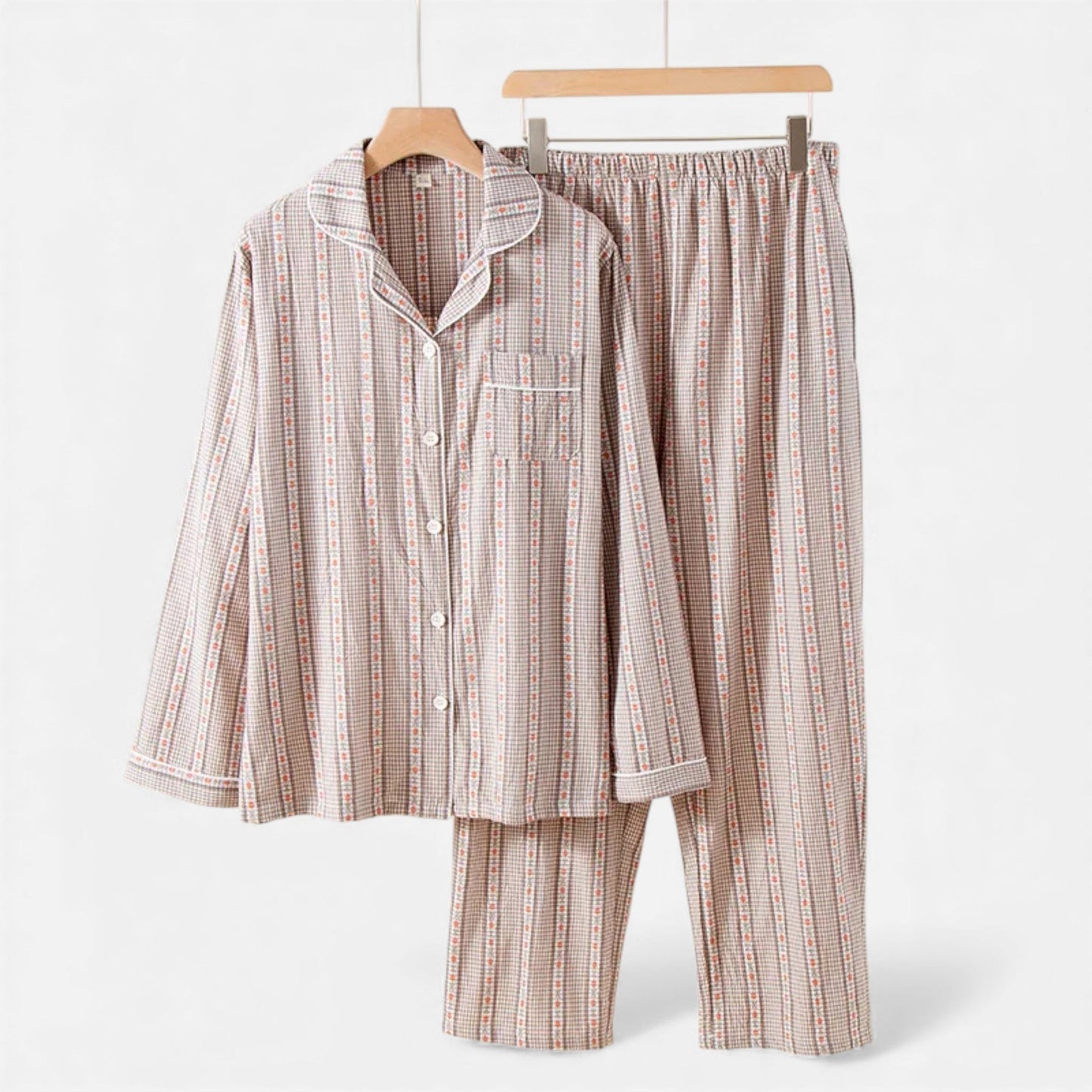 Soft Cotton Women's Pajama Set with Hooded Cardigan
