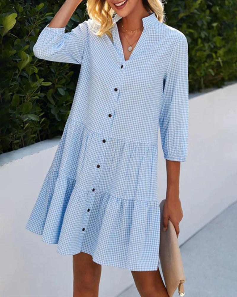 Lightweight Checked Sundress for Women - VogeLuxe