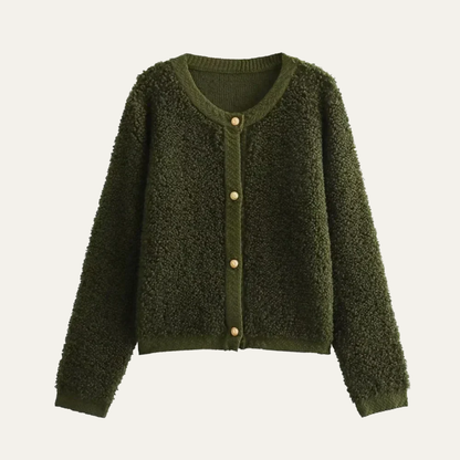 VogeLuxe | Women’s Fuzzy Cropped Insulation Cardigan