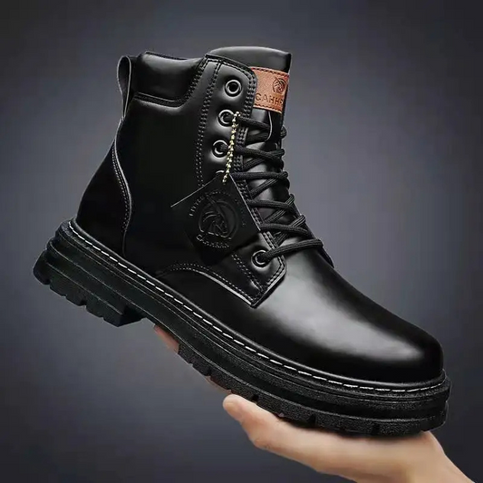 Comfortable Men's High Ankle Boots with Durable Sole - VogeLuxe